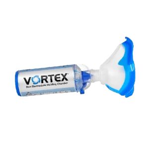 Aerocámara PARI VORTEX con boquilla para inhalador de dosis medida en Perú
