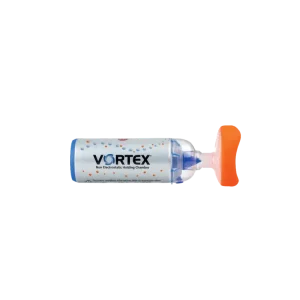 Aerocámara PARI VORTEX con boquilla para inhalador de dosis medida en Perú